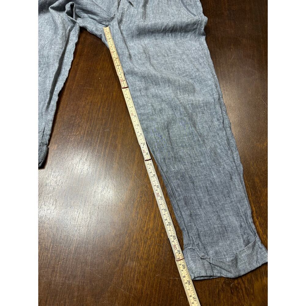 Athleta Linen Pants Drawstring Waist Gray Women 10 Lounge Athleisure Light Comfy - Picture 7 of 11